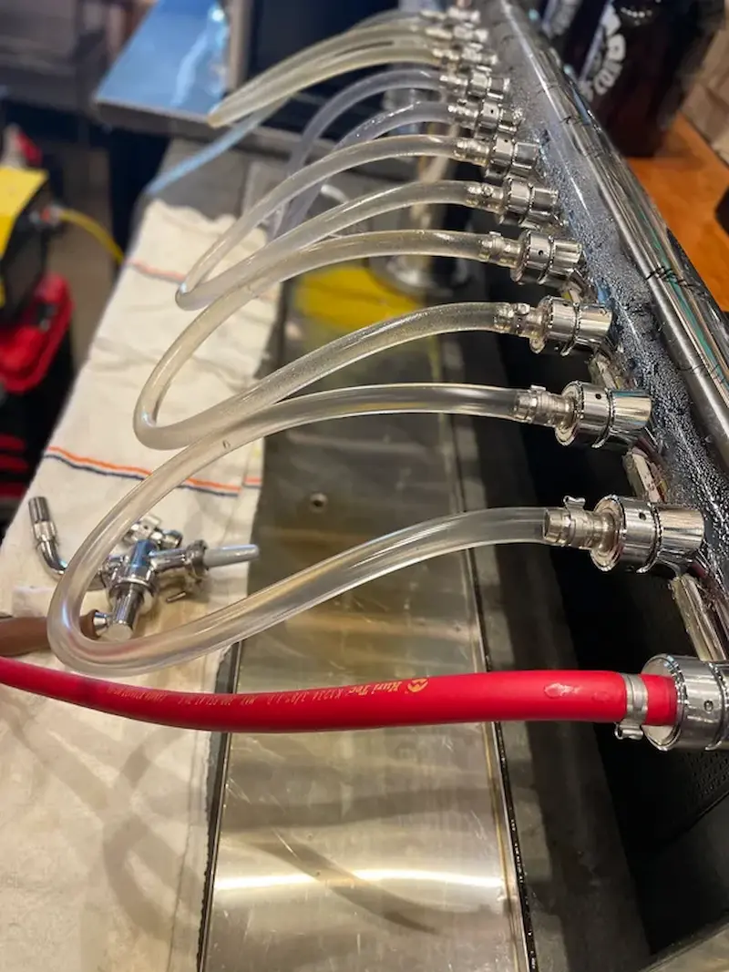 Long tap tower with jumper lines hooked up